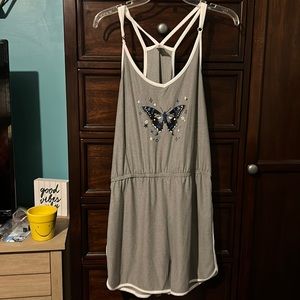 Grey Butterfly Romper